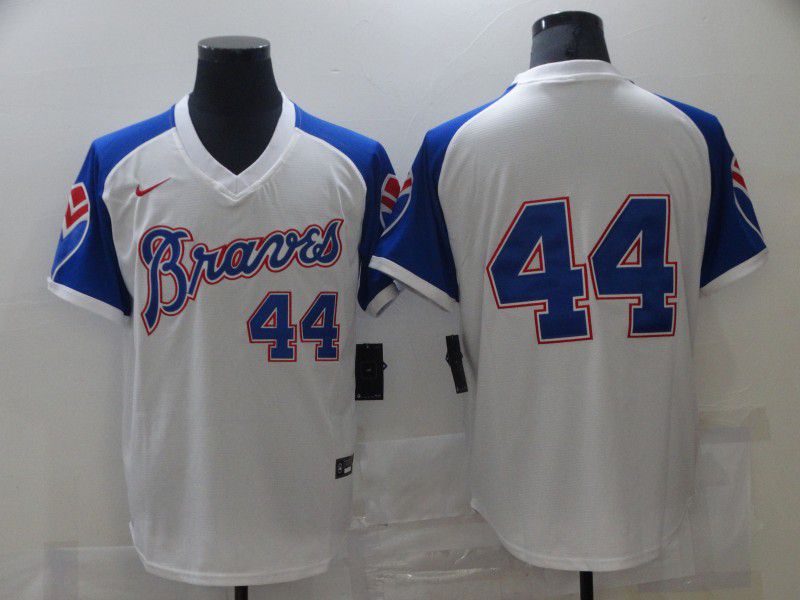 Men Atlanta Braves 44 No name White Game 2021 Nike MLB Jersey